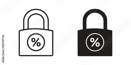 Fixed rate mortgage icons design, logo. Symbol illustration set