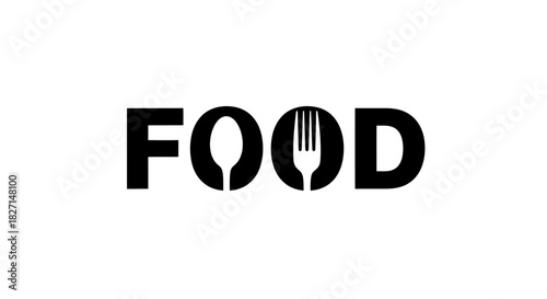 Creative food logo design with spoon and fork perfect for culinary branding.