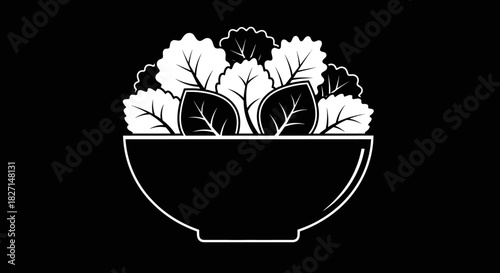 Fresh salad bowl with green leaves healthy food concept for diet.