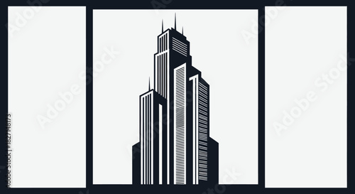 Modern Skyscraper Architecture with Geometric Design and Sleek Lines.