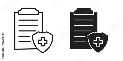 Health insurance icons design, logo. Symbol illustration set