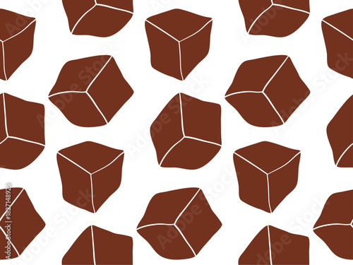 sugar cubes seamless illustration vector pattern design