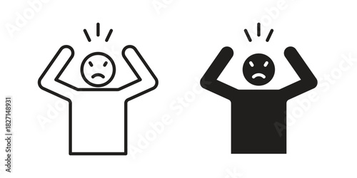 Irritated human icons design, logo. Symbol illustration set