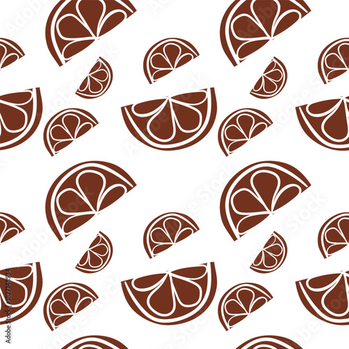 lemon citrus slice seamless illustration vector pattern design