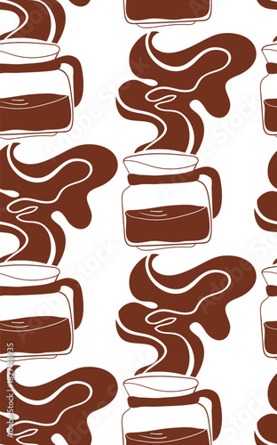coffee pot seamless illustration vector pattern design