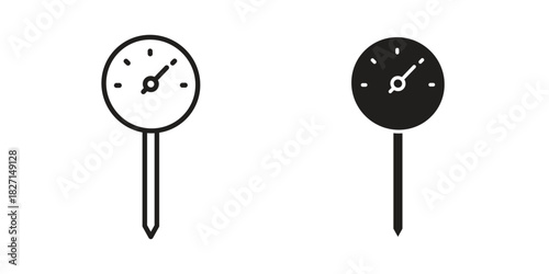 Kitchen thermometer icons design, logo. Symbol illustration set