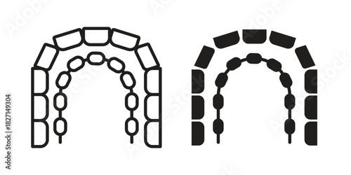 Lingual braces icons design, logo. Symbol illustration set