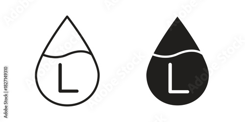 Liter icons design, logo. Symbol illustration set