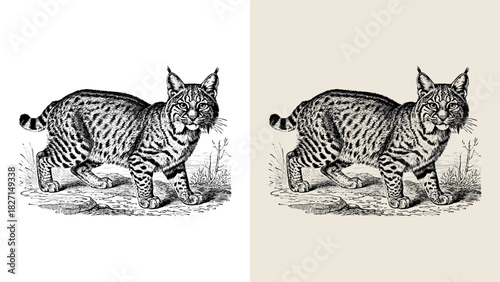 Vintage Bobcat Engraving