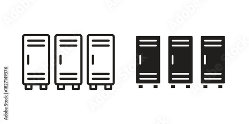 Locker icons design, logo. Symbol illustration set