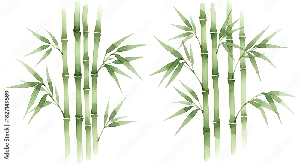 Fototapeta premium bamboo isolated on white background