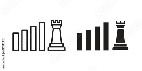 Marketing strategy icons design, logo. Symbol illustration set