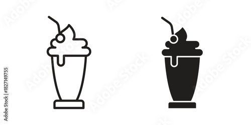 Milkshake icons design, logo. Symbol illustration set