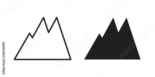 Mountain icons design, logo. Symbol illustration set