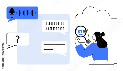 Communication technology. Communication tools, digital identity verification, and data analytics in modern graphics. Communication in cybersecurity, technology apps, and AI systems. Usage Technology