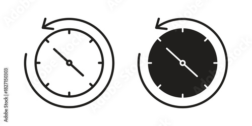 Past icons design, logo. Symbol illustration set