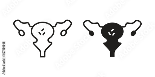 Pelvic inflammatory disease icons design, logo. Symbol illustration set