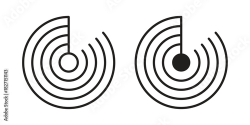 Radar detection icons design, logo. Symbol illustration set