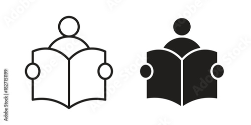 Reading icons design, logo. Symbol illustration set