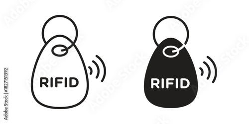 RFID key tag icons design, logo. Symbol illustration set