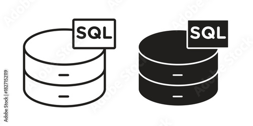 SQL icons design, logo. Symbol illustration set