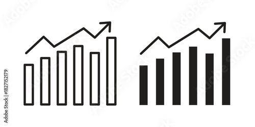 Stagflation icons design, logo. Symbol illustration set