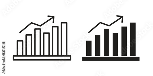 Stagflation icons design, logo. Symbol illustration set