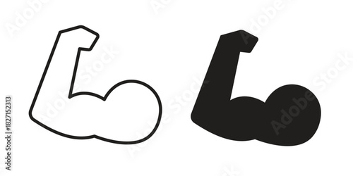 Strong arm icons design, logo. Symbol illustration set