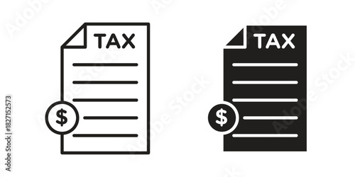 Taxes icons design, logo. Symbol illustration set