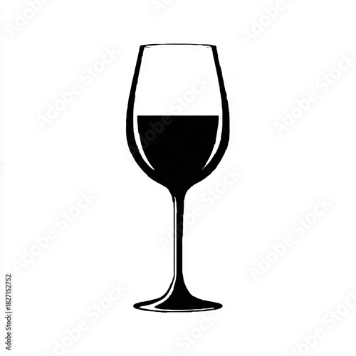Wine Glass Silhouette for Drinkware Designs

