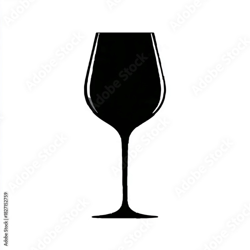 Wine Glass Silhouette for Drinkware Designs

