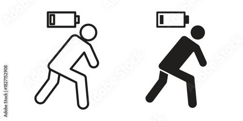 Tired person icons design, logo. Symbol illustration set