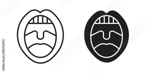 Tonsillitis icons design, logo. Symbol illustration set