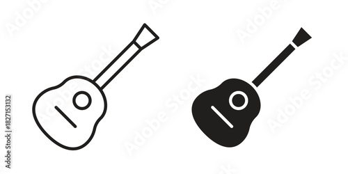 Ukulele icons design, logo. Symbol illustration set