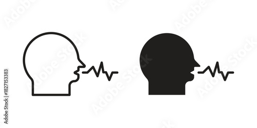 Voice recognition icons design, logo. Symbol illustration set