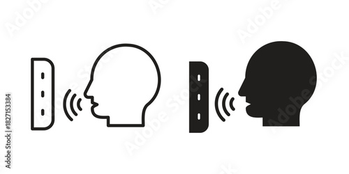 Voice control icons design, logo. Symbol illustration set