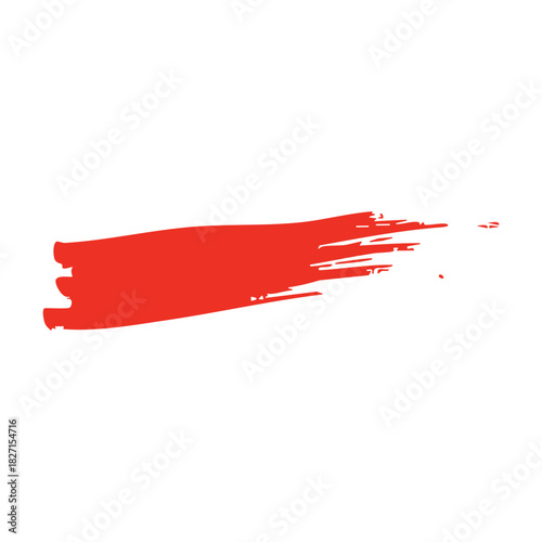 Red ink paint brush stroke