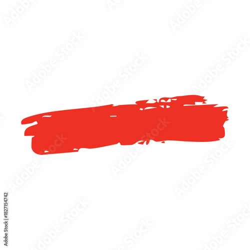 Red ink paint brush stroke
