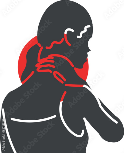 Woman Holding Her Neck in Tension and Discomfort