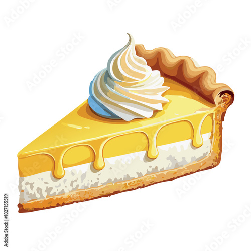 slice of lemon meringue pie with a scoop of vanilla icecrean on top