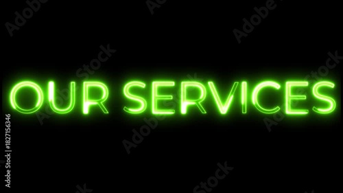 Our Services Neon Typography Animation