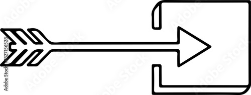 Minimalist black and white vector icon of an arrow entering a box, symbolizing data import, login, entry, or file transfer, isolated on transparent background