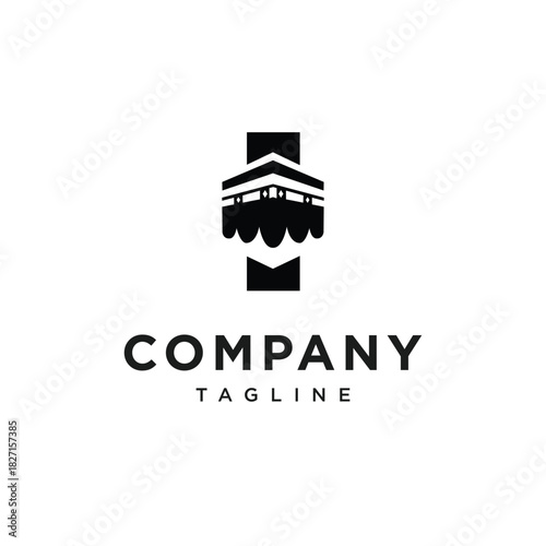 Letter I Kaaba Mecca Logo Icon Vector