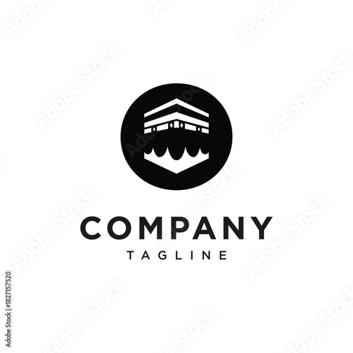 Letter O Kaaba Mecca Logo Icon Vector
