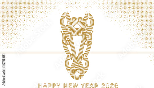 おしゃれシンプルな2026年午年年賀状