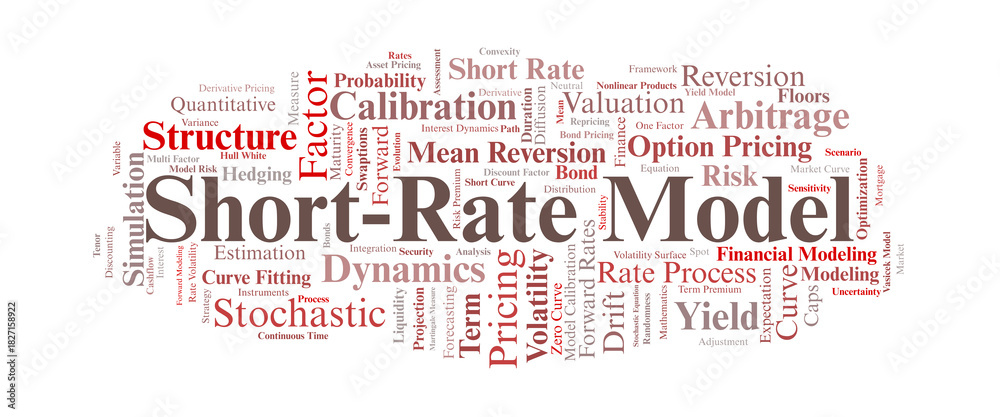 Fototapeta premium Short-Rate Model Word Cloud. Core Concepts In Interest Rate Modeling And Pricing