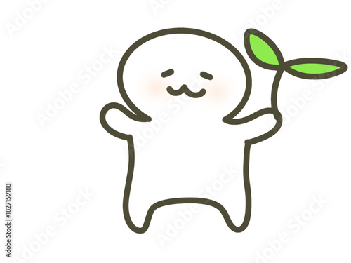 Cute Eco-Friendly Smiling Character | Kawaii Environmental Illustration