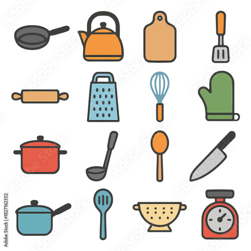 Kitchen Utensils: A vibrant array of essential kitchen tools and accessories, perfect for culinary endeavors, showcasing a delightful blend of functionality and style.