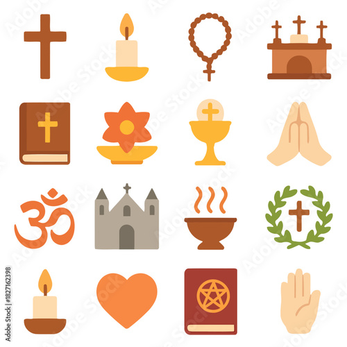Symbolic Expressions of Faith: A collection of meticulously crafted religious symbols, each representing different facets of spiritual devotion.