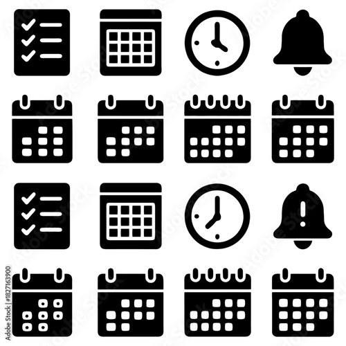 Time and Task Icons: A visual arrangement of diverse icons representing the core concepts of scheduling, and reminders, offering a simple and easily understandable depiction of each subject.